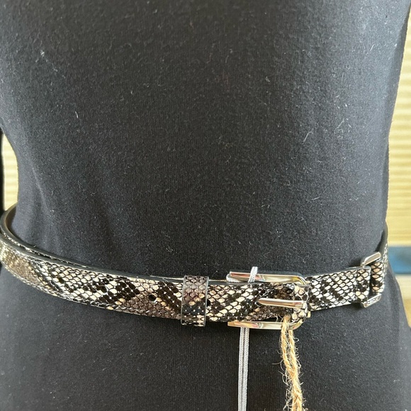 NWT Geox Leather Snakeskin Print Belt - Picture 1 of 4
